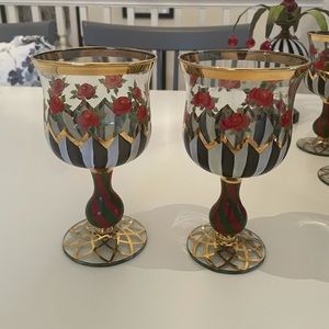 MacKenzie-Childs Heirloom Water Goblets SET of TWO